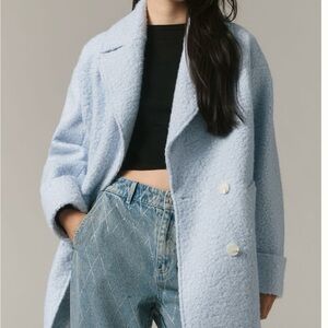Anthropologie Sky Blue Teddy Jacket